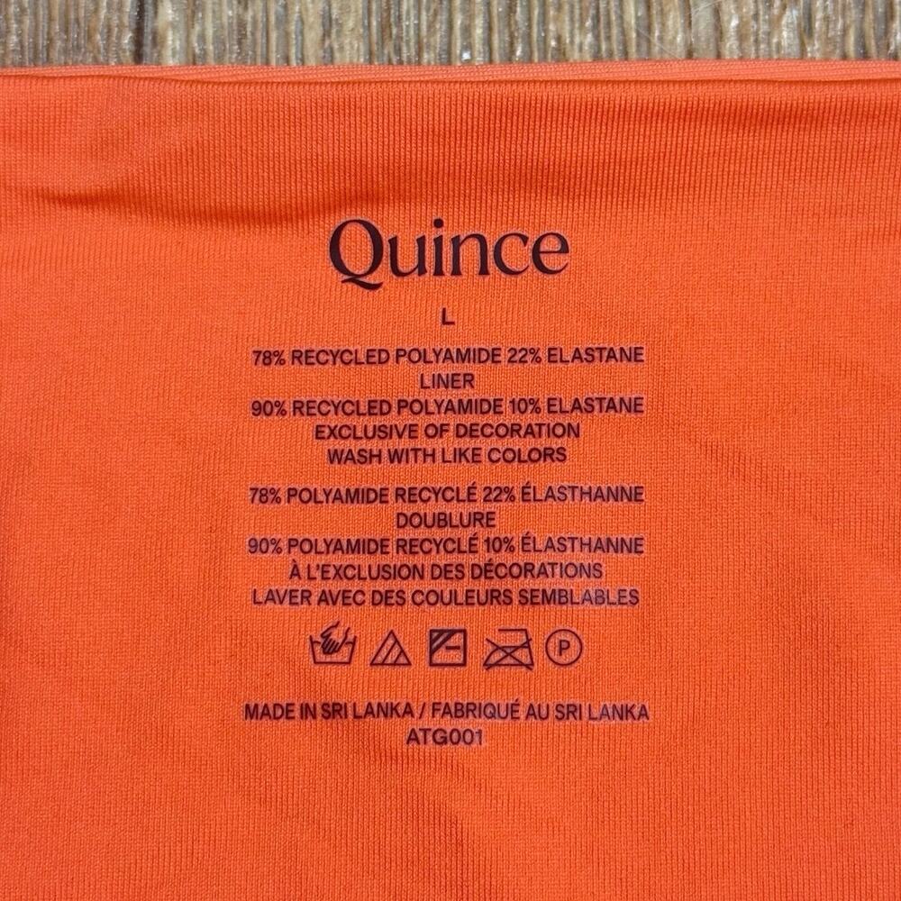 Quince Italian High-Rise High-Leg Bikini Bottom in Sunset Orange Size Large - Picture 9 of 9